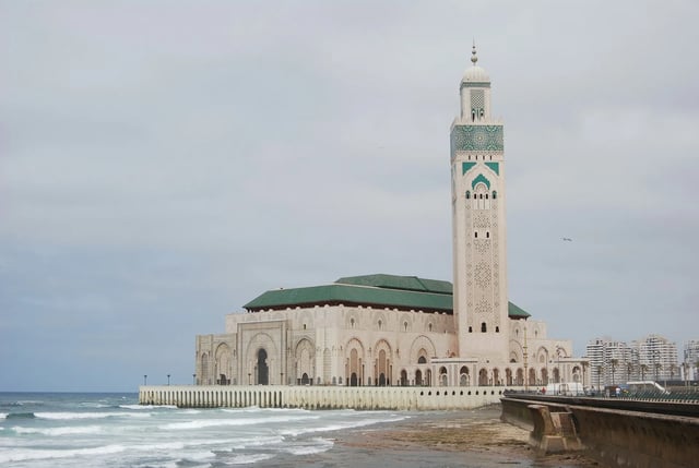 Casablanca — Hassan II Mosque beside the Atlantic Ocean, Casablanca
