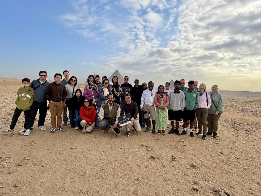 Nourbelle group with the Giza Pyramids behind