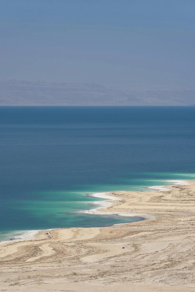 Hilltop view toward the Dead Sea from the Madaba plateau, Jordan